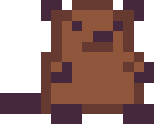 A pixel art drawing of a beaver.